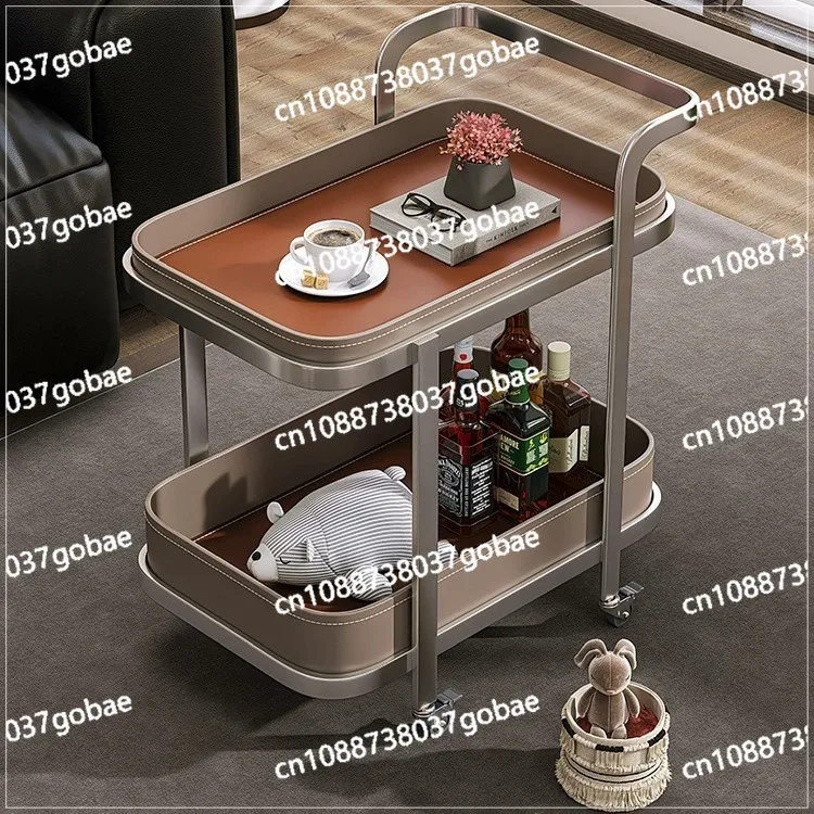 Hotel restaurant mobile side table trolley coffee table creative light luxury stainless steel modern simple dining car