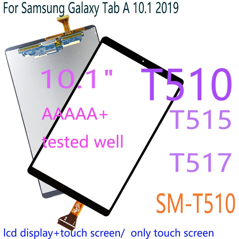 10.1‘’ LCD For Samsung Galaxy Tab A 10.1 2019 T510 T515 T517 SM-T510 LCD Display Touch Screen Digitizer Assembly Replacement