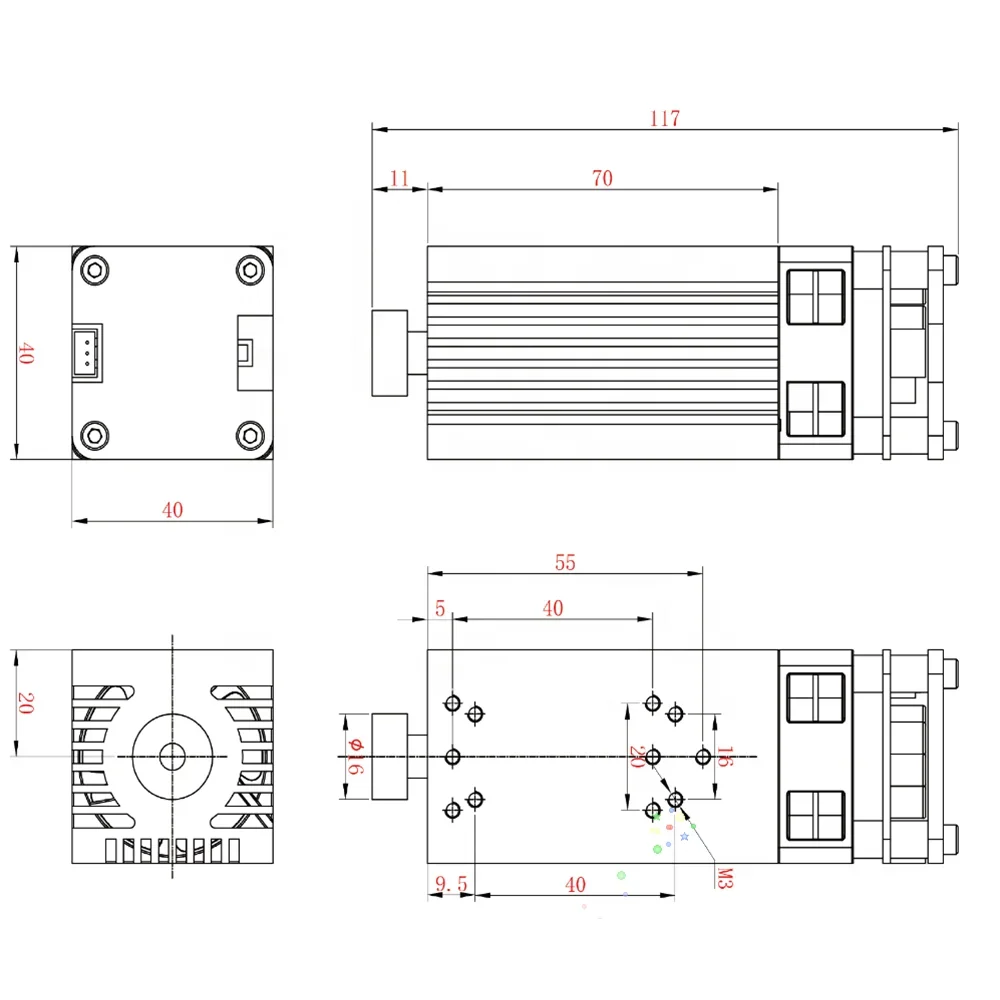 30W 450nm testa Laser a luce blu messa a fuoco fissa intaglio fai da te macchina per incisione incisore accessori strumenti fai da te testa modulo Laser