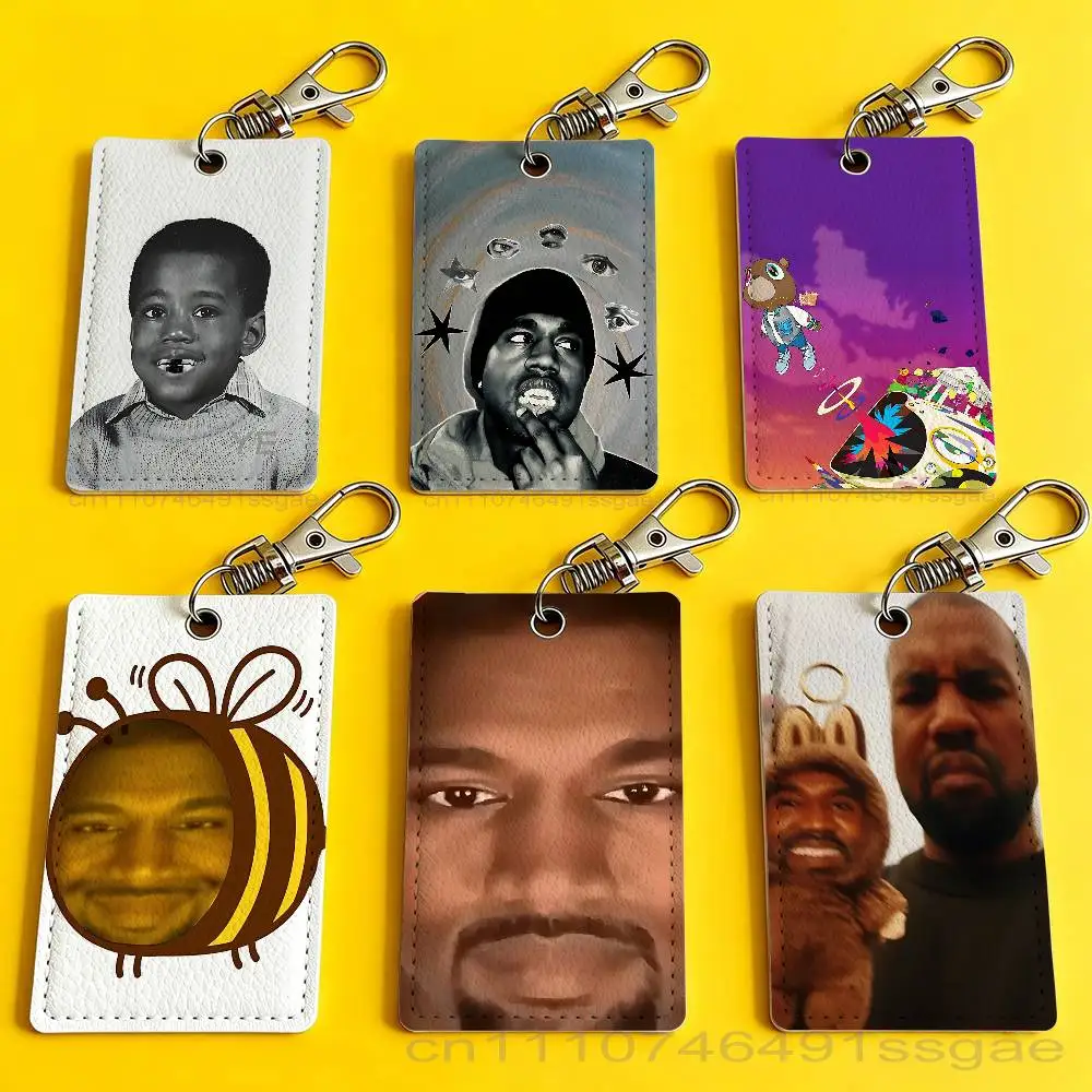 K-Kanye W-West B-Bully Card Holder Keychain Badge Holder Card Pass Hang Rope Lariat Lanyard for Key Rings Accessories Gift