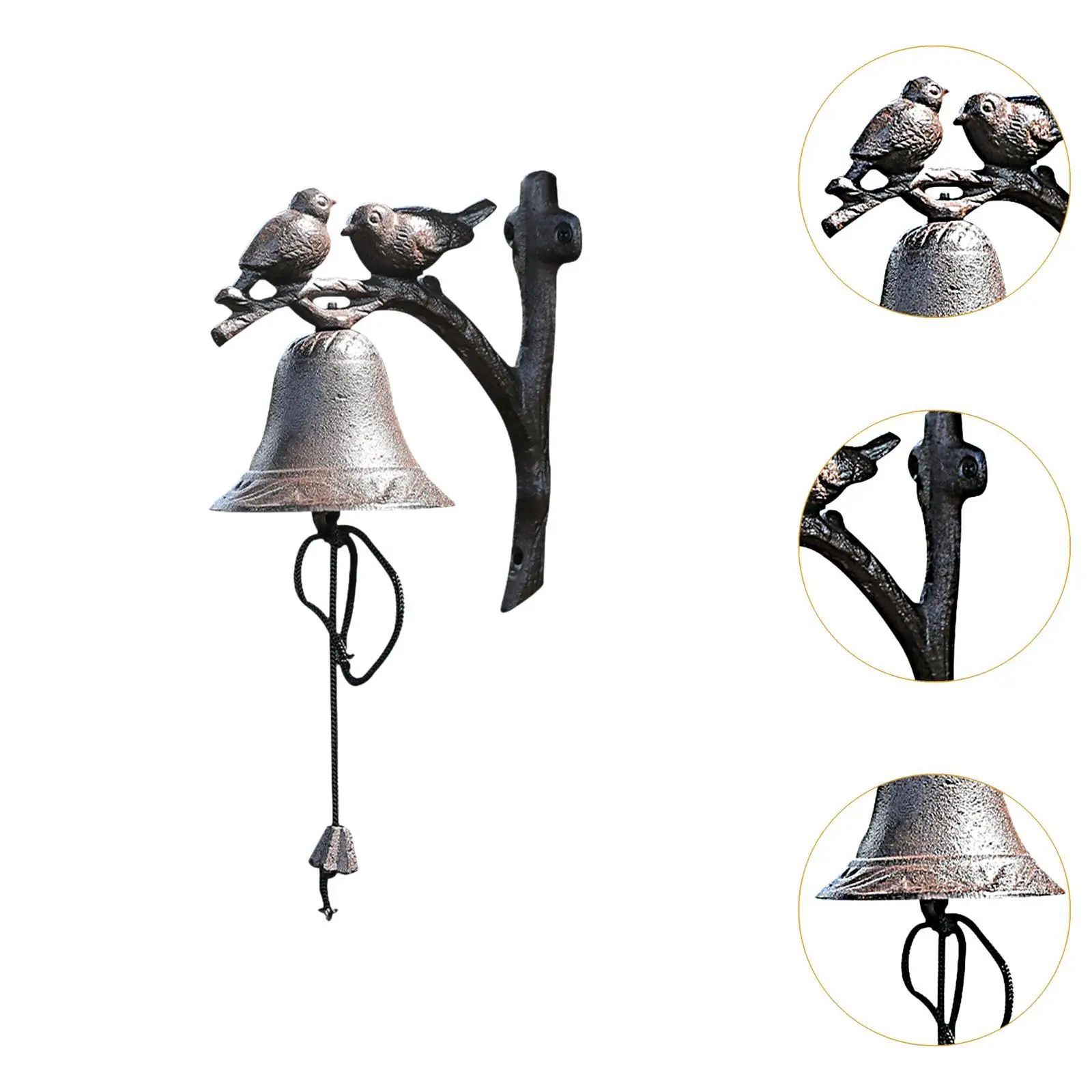 Ferro Fundido Campainha Decorativa, Adorável Pássaro Jantar Bell, Montado Na Parede, Pátio Ornamento De Parede, Housewarming Partidos Casamentos