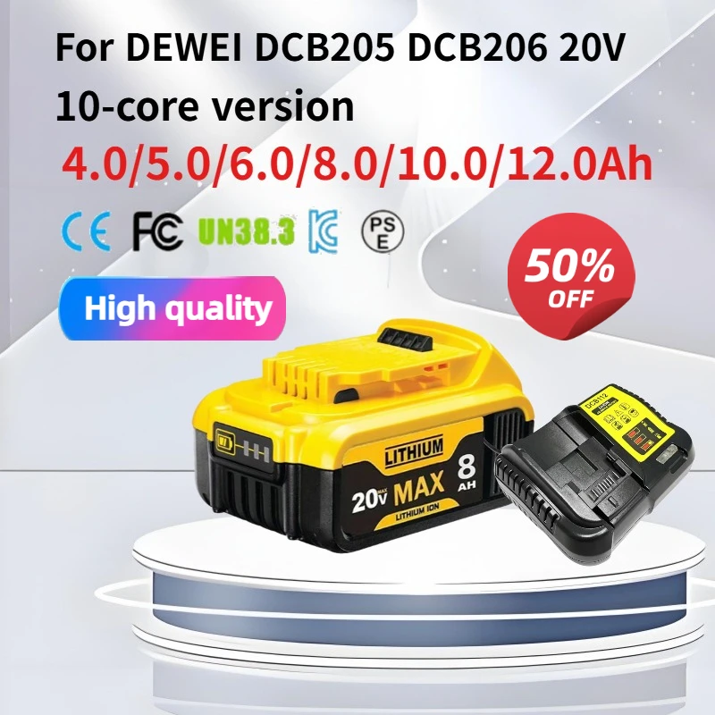 18650 18/20V 12Ah Lithium Battery for DeWalt DCB609 DCB609-2 DCB606 DCB612 DCB200 DCB204 DCB205 DCB206 DCB207 DCB209 Power Tools