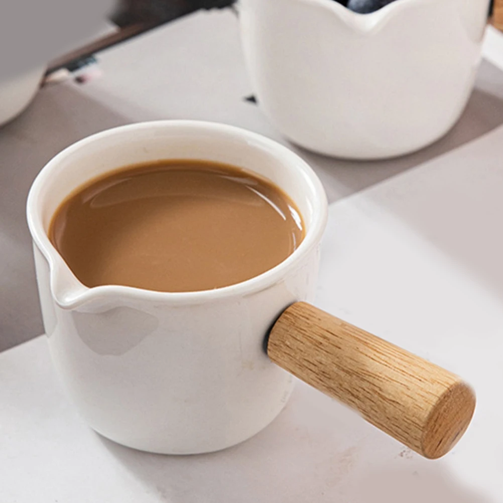 

2pcs Mini Milk Jug Dispenser Porcelain Coffee Pitcher White Ceramic Kitchen Tool Suitable Present Sauce Butter