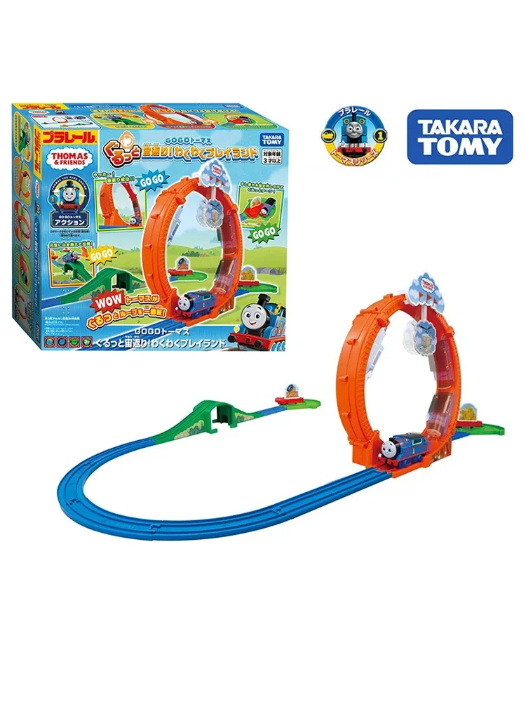 TAKARA TOMY Pule Road Road GOGO set Thomas Adventure Roller coaster Playground Electric train tracks, boys toys,children's gifts