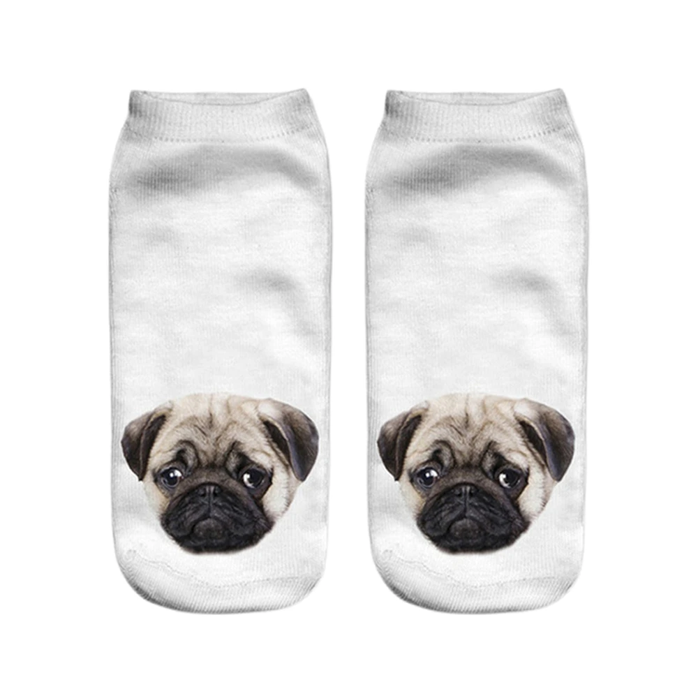 New Women's 3D Printed Lovely Dog Ankle Socks Cool Puppy Life Short Sokken