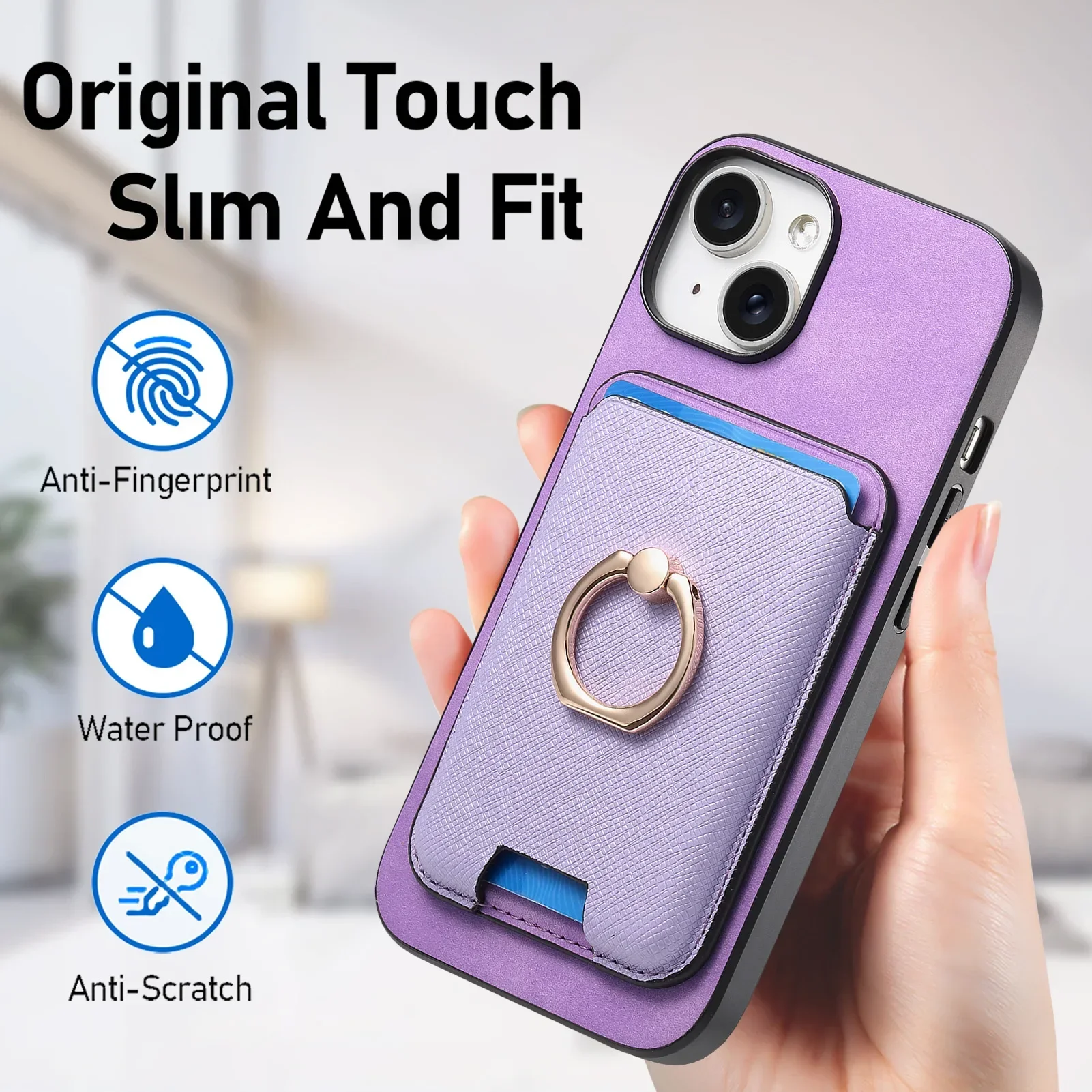 Magnetic Magsafe Wallet Case with Card Holder for IPhone 15 14 13 12 11 Pro Max XS XR 7 8 Plus Ring Holder PU Leather Cover