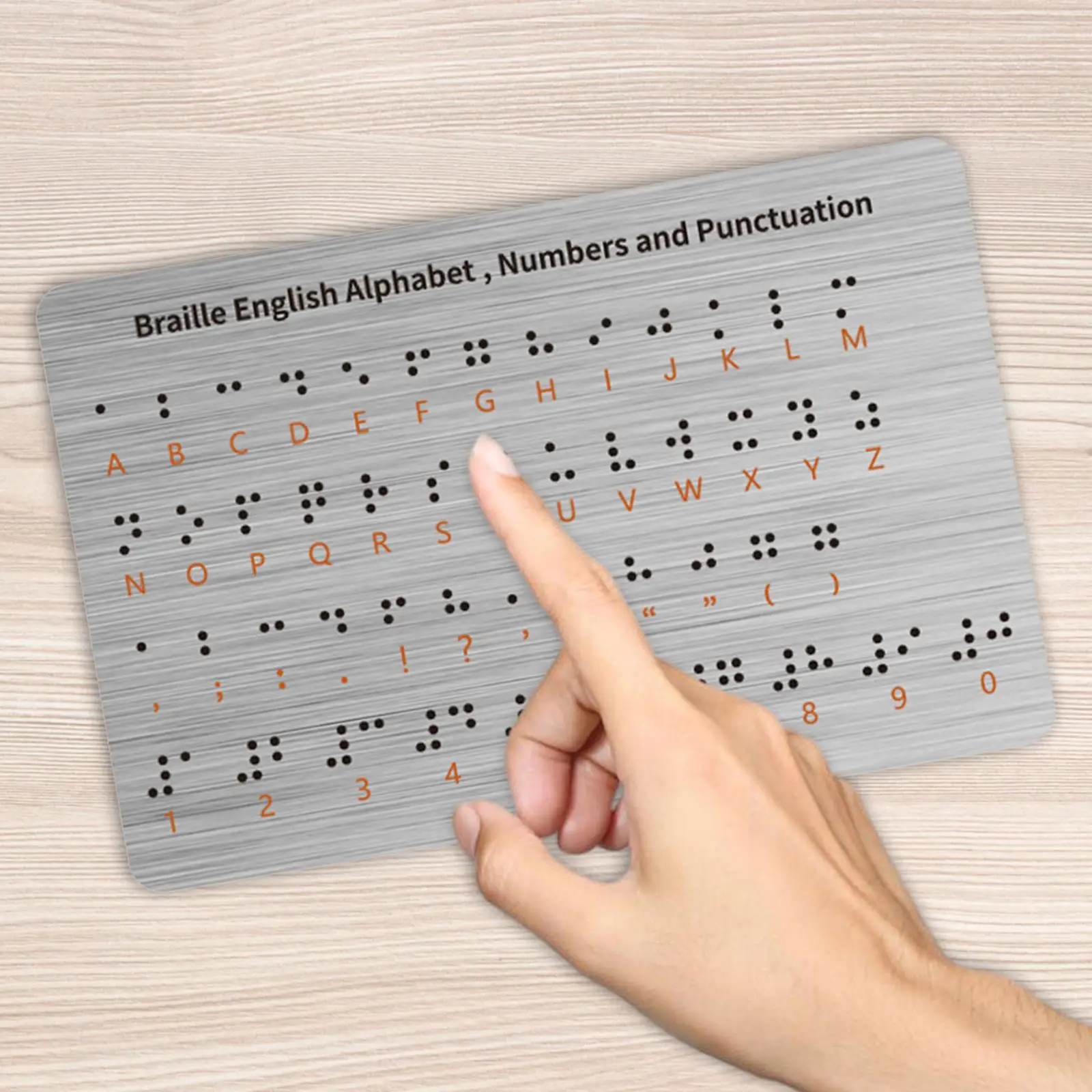 Braille Alphabet Board with Raised Dots Lightweight Portable Numbers Educational Tool Braille Board for Blinds Students Adults