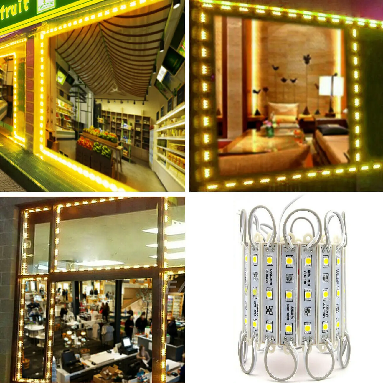 

Super Bright IP65 Waterproof 5050 SMD Module Light Sign Strip Lamp DC 12V Suitable for Boat cabin & deck lighting,stair, kitchen