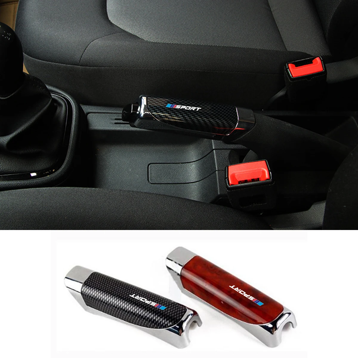 1pc ABS Car Handbrake Cover For BMW X1 X3 X5 E70 F15 F48 G30 G20 F30 F10 E90 E60 Z4 Carbon Fiber Pattern Hand Brake Set Cover view 3