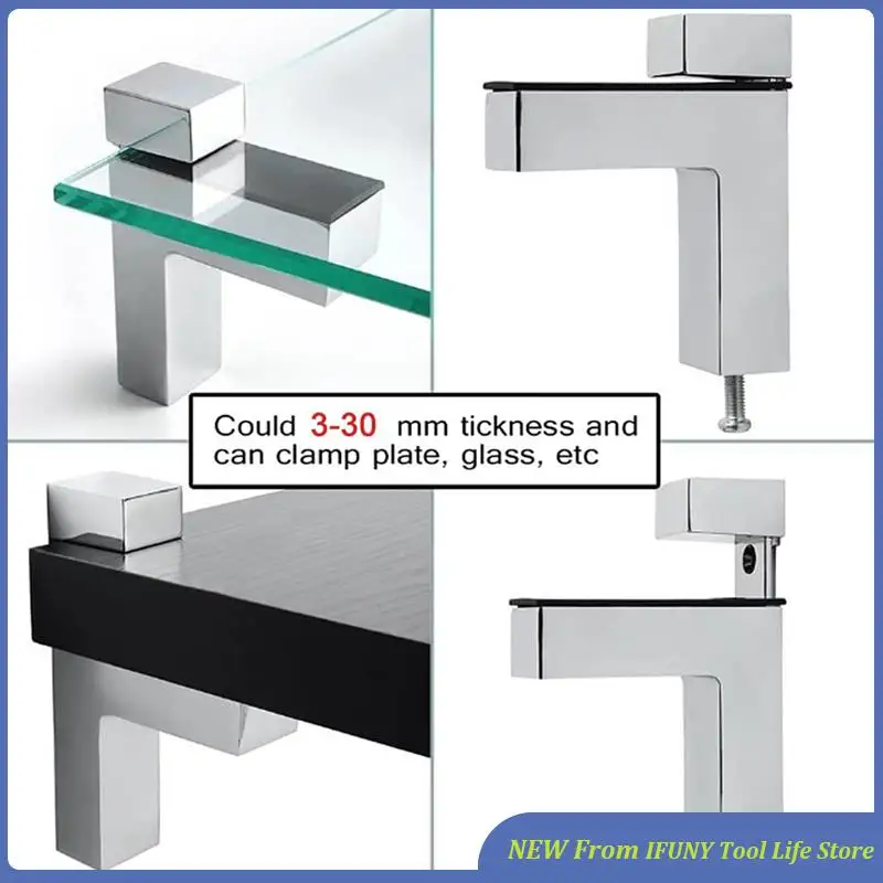 

4Pcs Solid Metal Adjustable Wood/Glass Shelf Bracket Wall Mount New