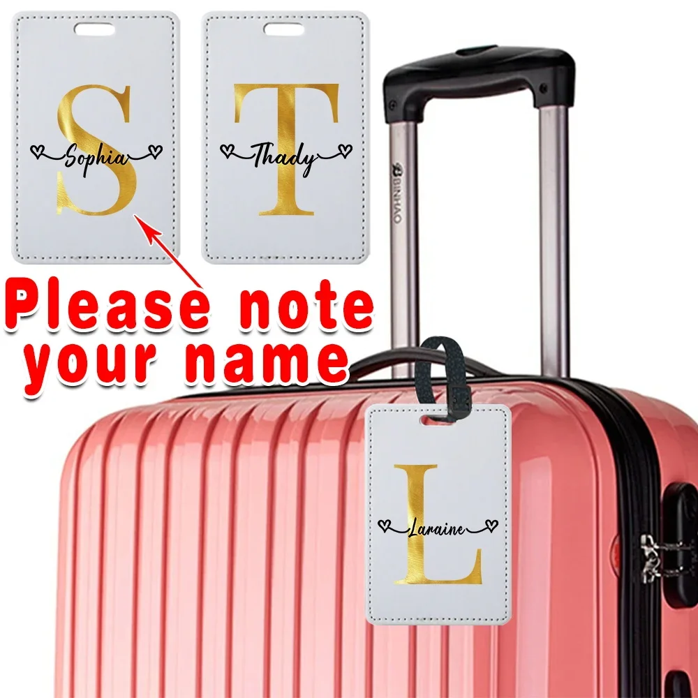 

Customized Name Travel Luggage Baggage Tag PU Suitcase Label Identifier Cover Address Waterproof ID Passport Handbag Custom DIY