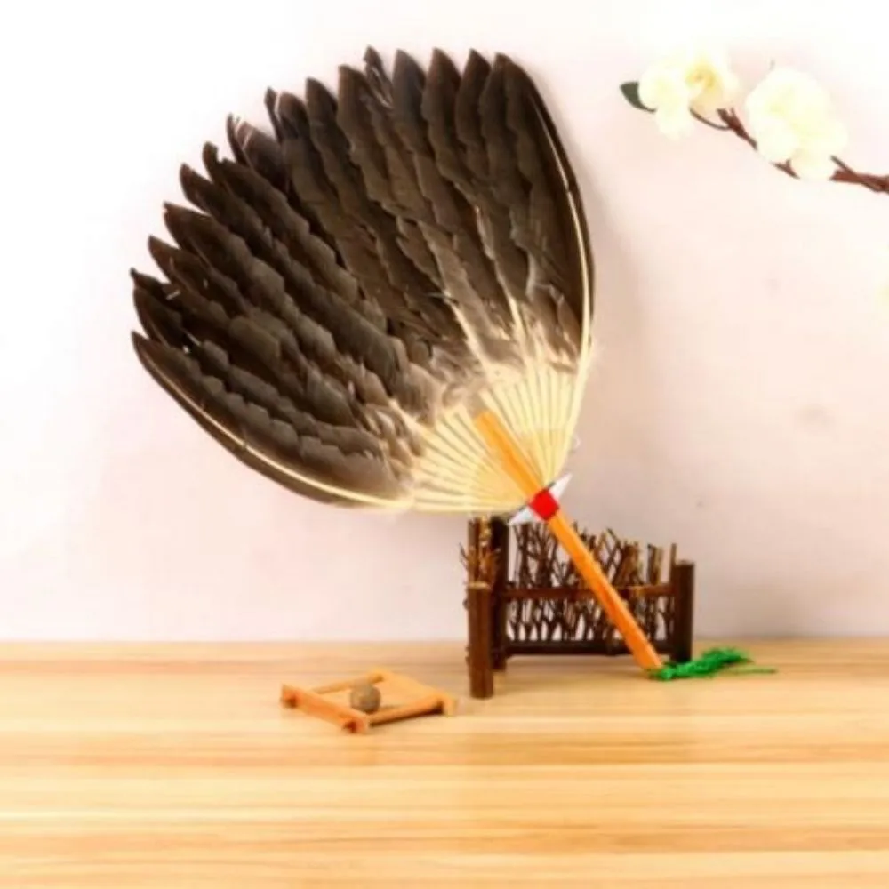 Handmade Vintage Feather Fan Plastic Multistyles Chinese Style Fan Portable Photography Props Craft Hand Fan