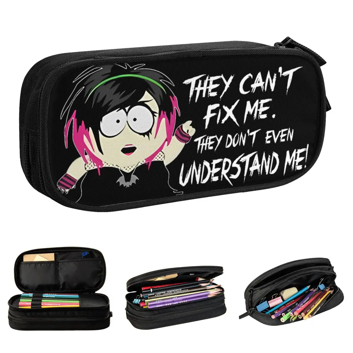 Southspark Pencil Cases Lovely Goth Henrietta They Can't Fix Me Pen Box Bags Girl Boy Large Students School Gift Pencilcases