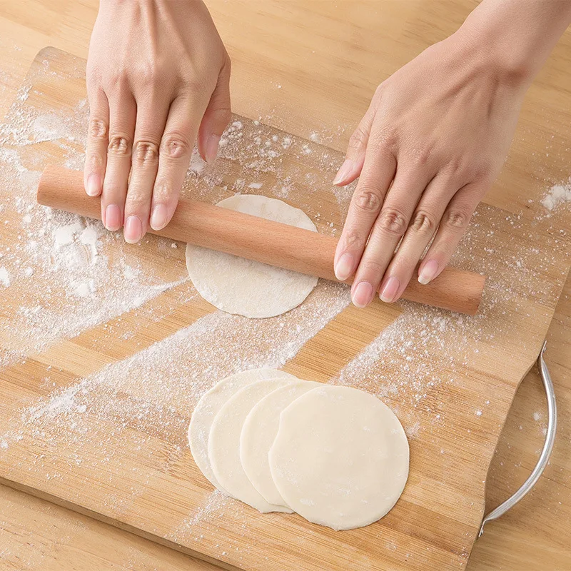 Natural unpainted ebony rolling pin kitchen household solid wood flour free rolling pin rolling pin  dough roller wooden