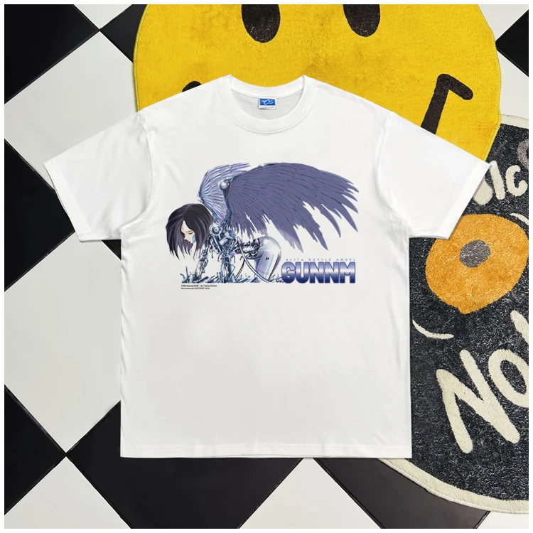 

Alita 2025 Full Time Heavy Warm and Comfortable 100%cotton Anime Clothes Vintage Oversize Streetwear Graphic Tops Tees