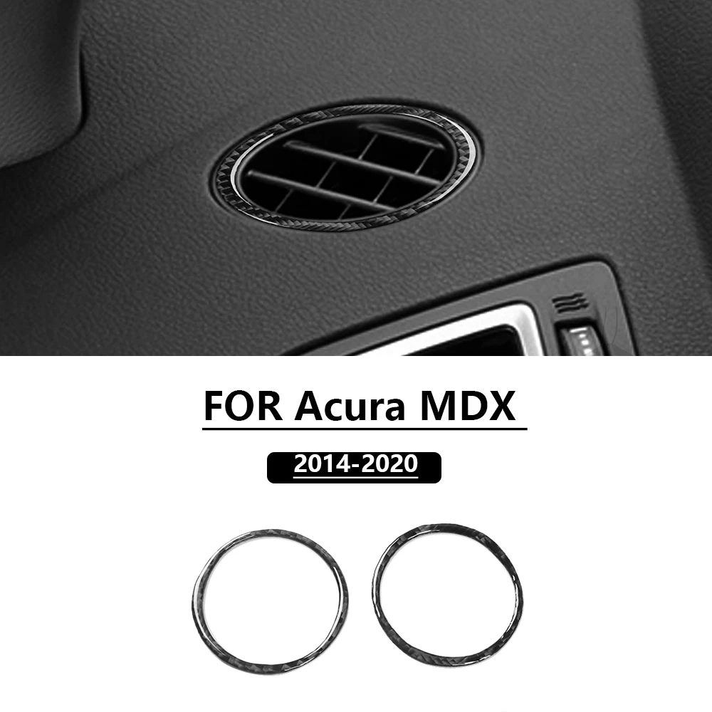 For Acura MDX 2014–2020 Center Console Side Left and Right Defrost Vents Real Soft Carbon Fiber Interior Accessories Stickers