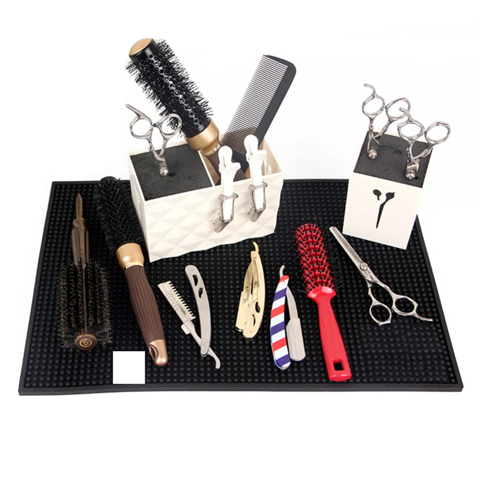 1Pcs PU Hairdressing Storage Mat Non-Skid Salon Cushion Large Anti-Slip Scissors Tool Organizer Pad Barbers Mat