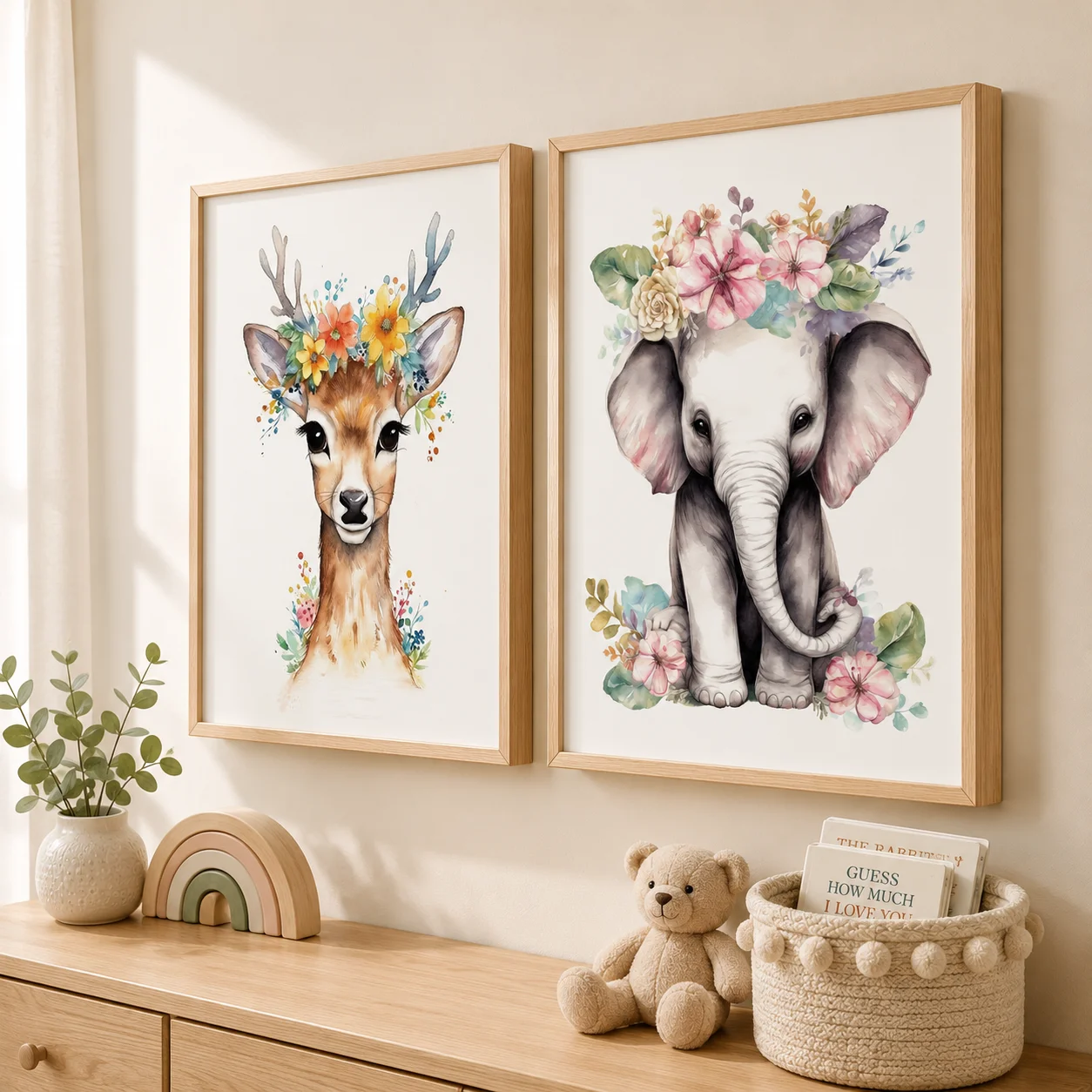 لوحة فنية جدارية لنباتات الزين - مراجعة Baby Nursery Elephant وسعره