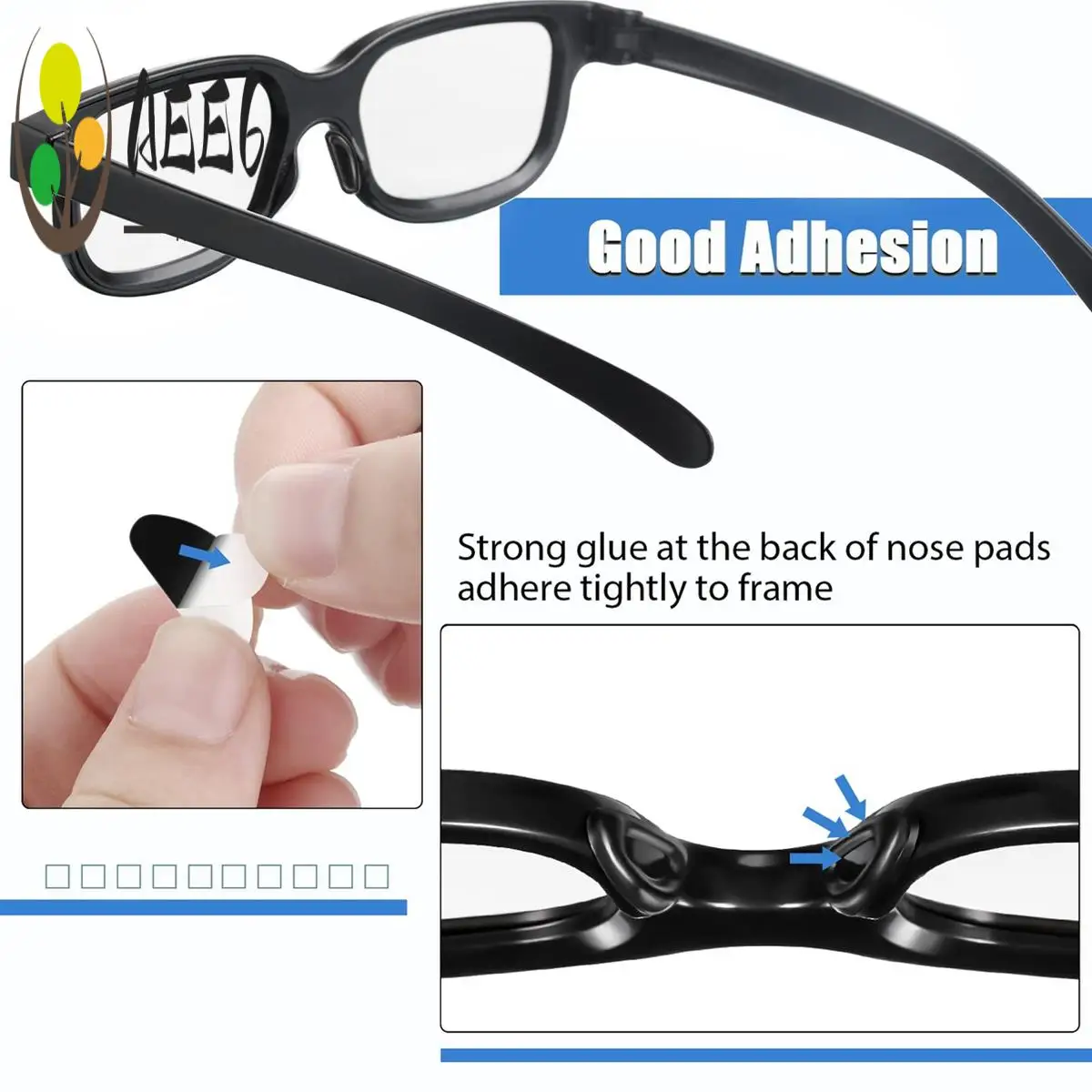 

AEE6-24 Pairs Adhesive Nose Pad Eyeglass Nose Pads Stick On Silicone Thin Nose Pads Eyeglasses For Glasses Sunglasses