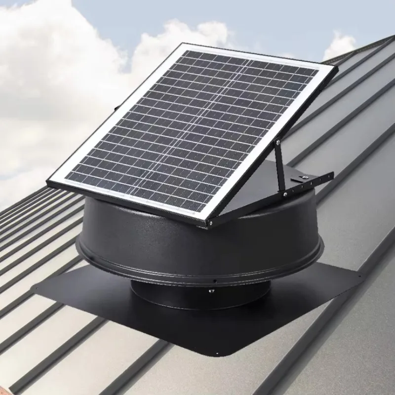 35W Solar Powered Industrial Attic Roof Vent Fan High Efficiency OEM Aluminum Alloy Roof Mount Exhaust Fan