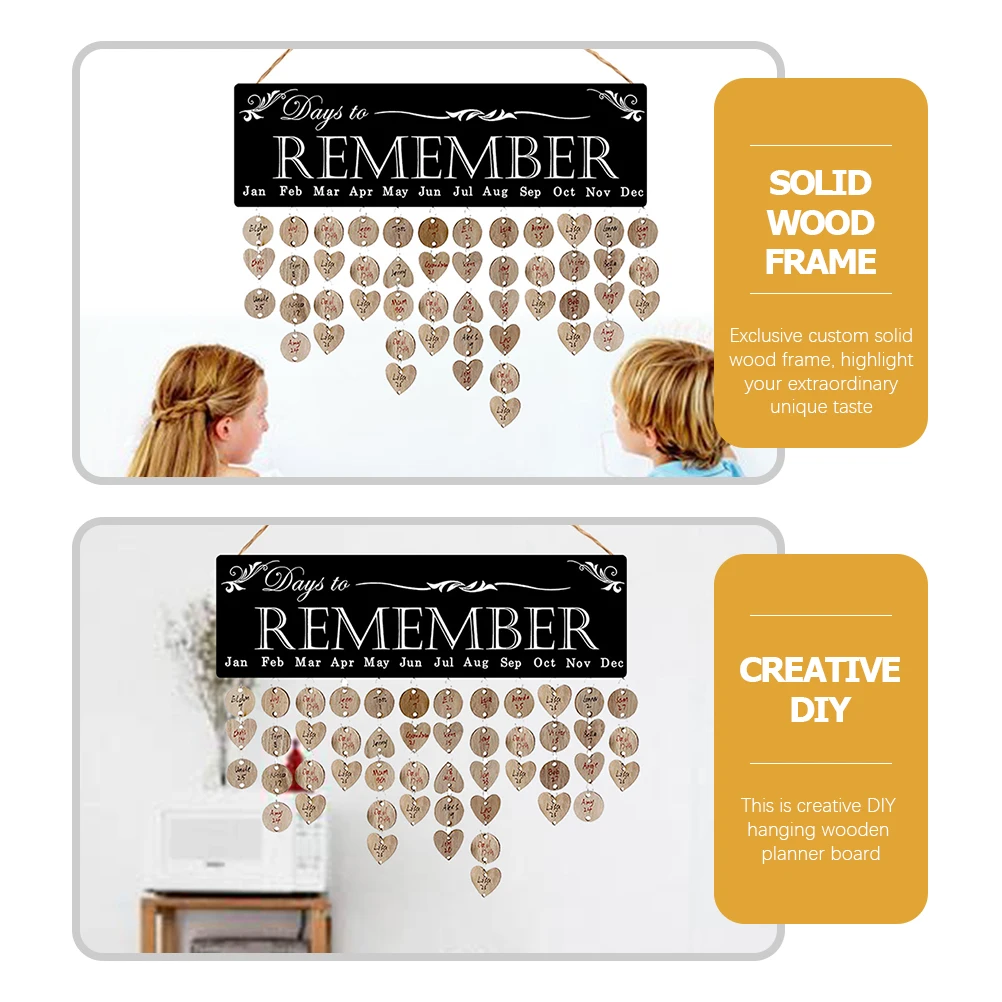 

1Set Birthday Calendar Wall Hanging Family Wall Sign DIY Assemble Gift for Friends and Family Special Day Reminder