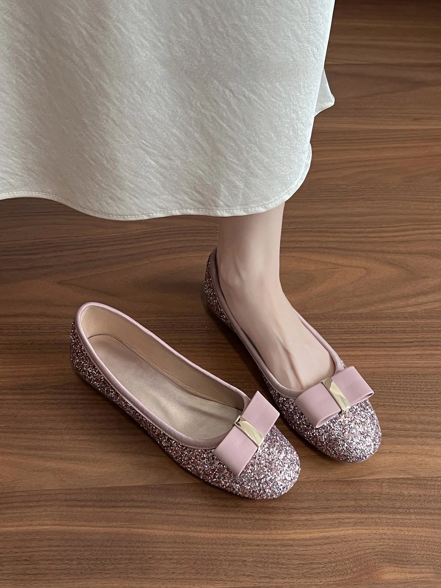 leather-version-round-head-shiny-single-shoes-women-slip-on-comfortable-ballet-shoes-knot-slip-on-fashionable-flat