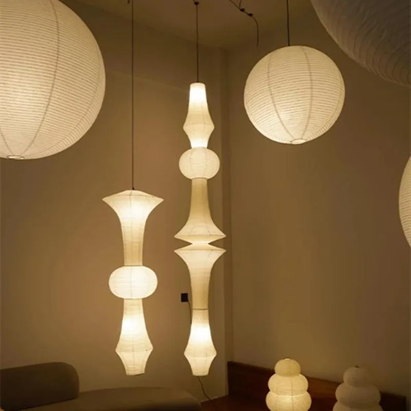 

Janpanese Rice Paper Lamp Noguchi Yong Pendant Lamp Living Dining Room Bedroom Corner Decoration Light