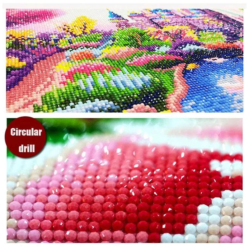 Fine Workmanship Diamond Painting Full Circle Diamond Kit Rhinestone Picture Art Craft Home Door Decoration (Rainbow Horse)