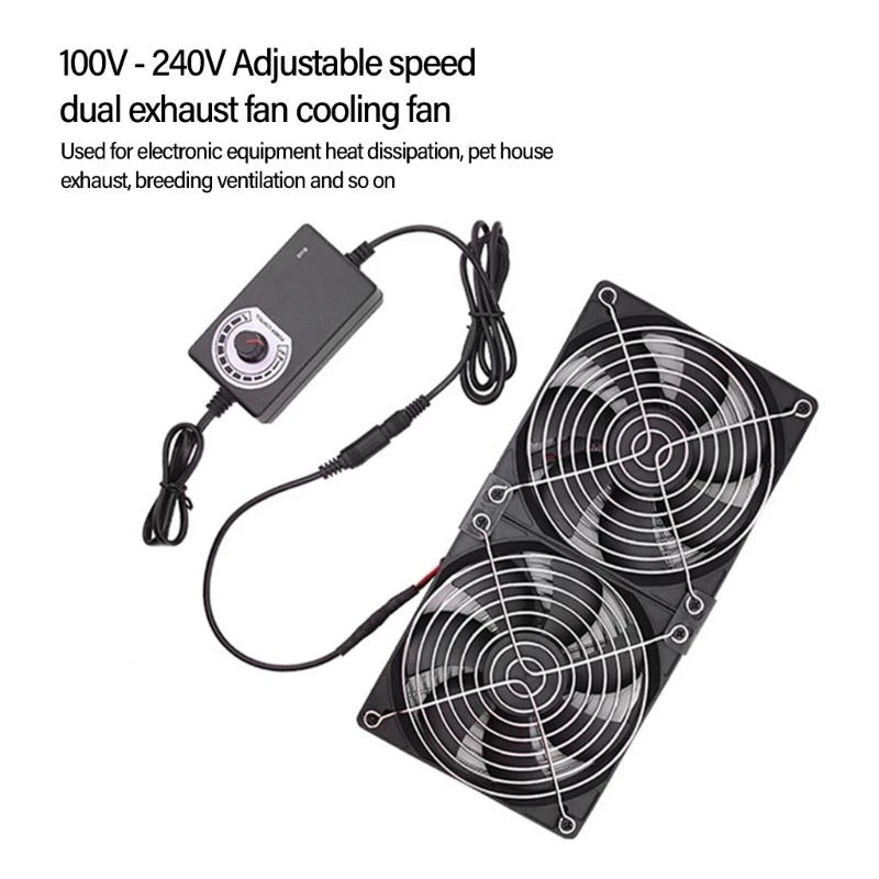 120mm 100-240V Double USB Fan para dissipação calor eficiente 2750rpm, 20cfm
