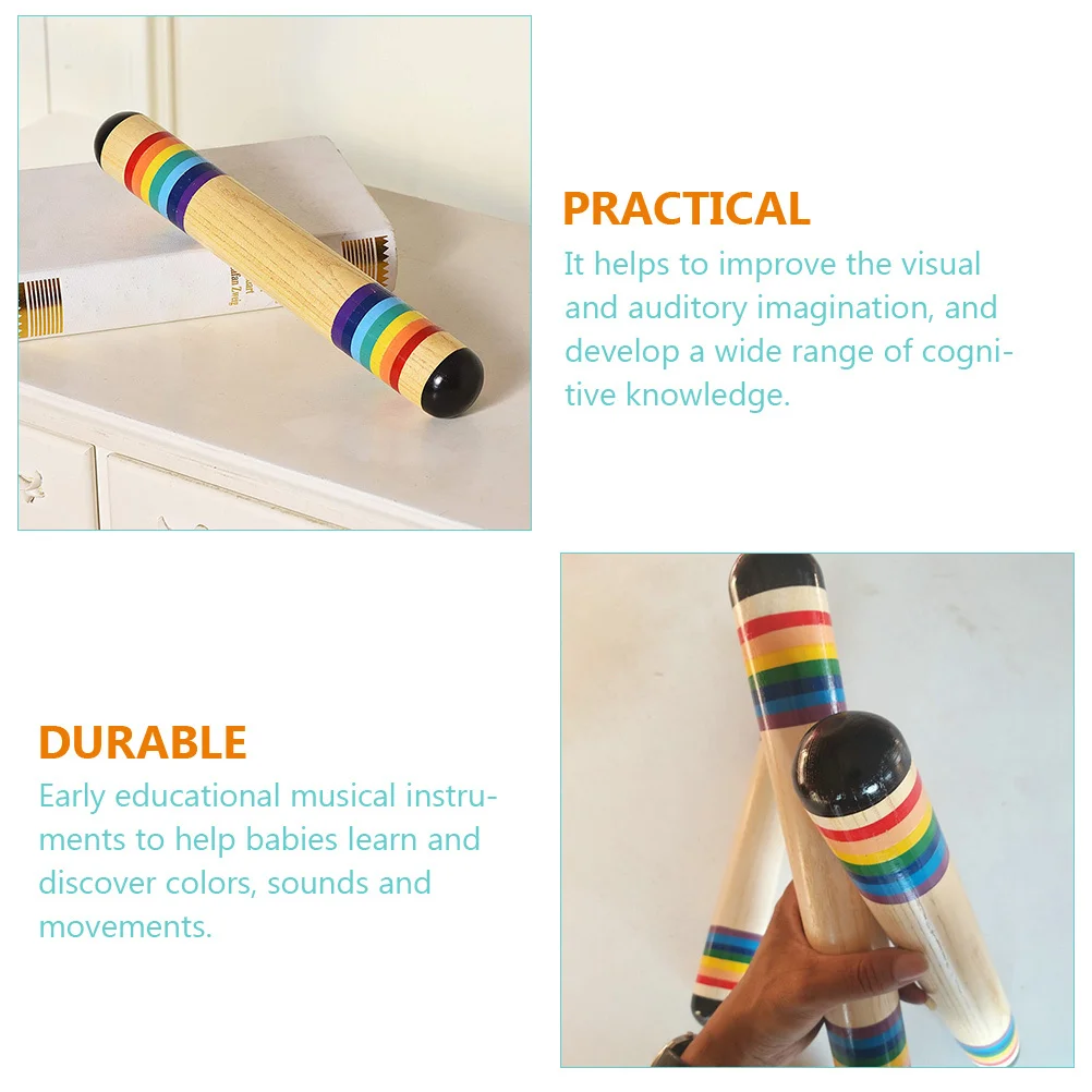 

Rain Sounder Wooden Rainbow Early Education Music Development Instrument Color Recognition Plaything Rain Sound