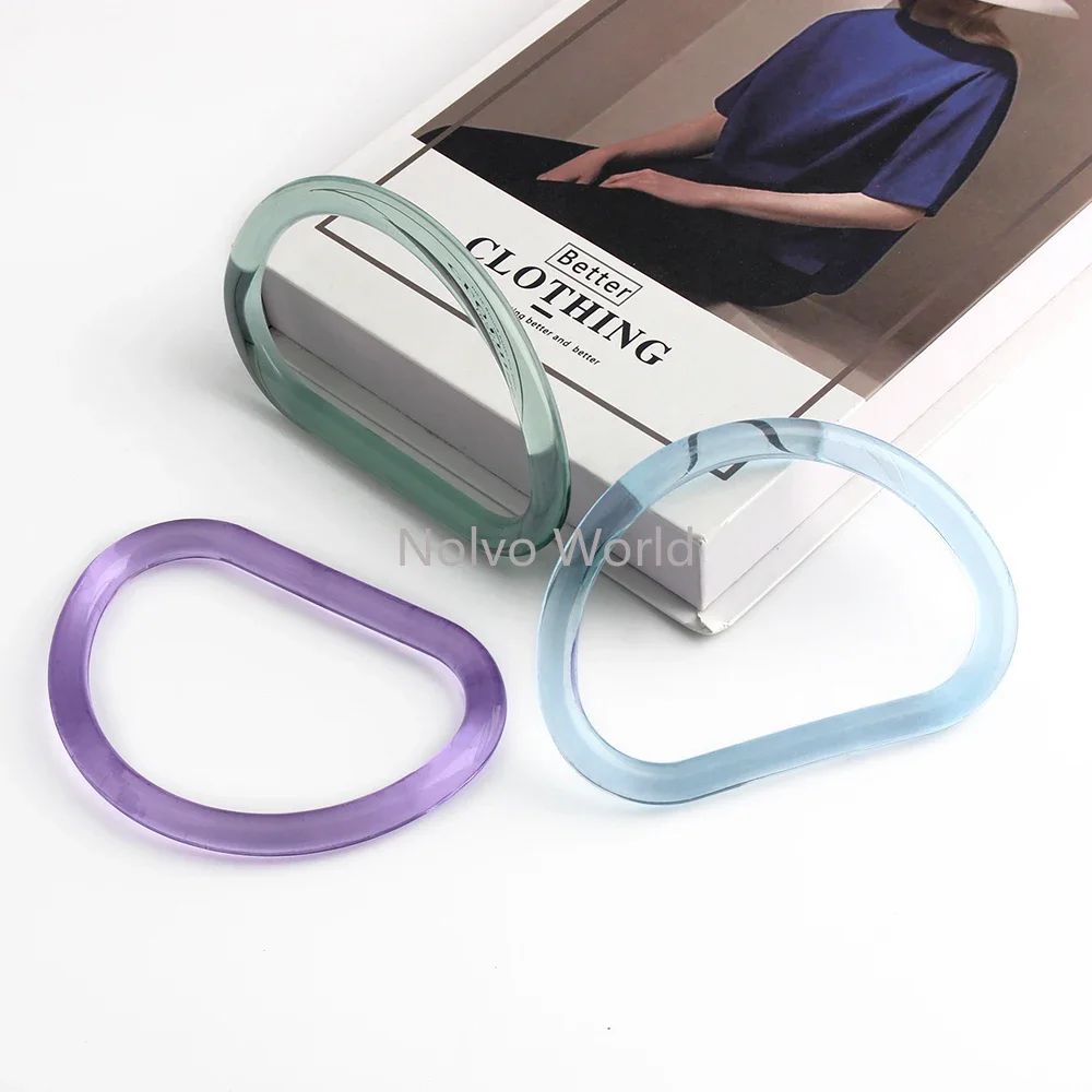 4/10/30PCS 10cm D Shape Acrylic Bag Handle For Women Shoulder Belt Handbag Clear Transparent Wristband Purse Frame Accessories