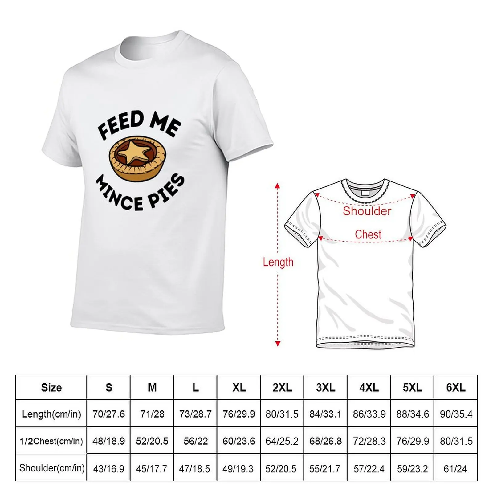 Feed Me Mince Pies T-shirt for a boy funnys t shirts for men cotton