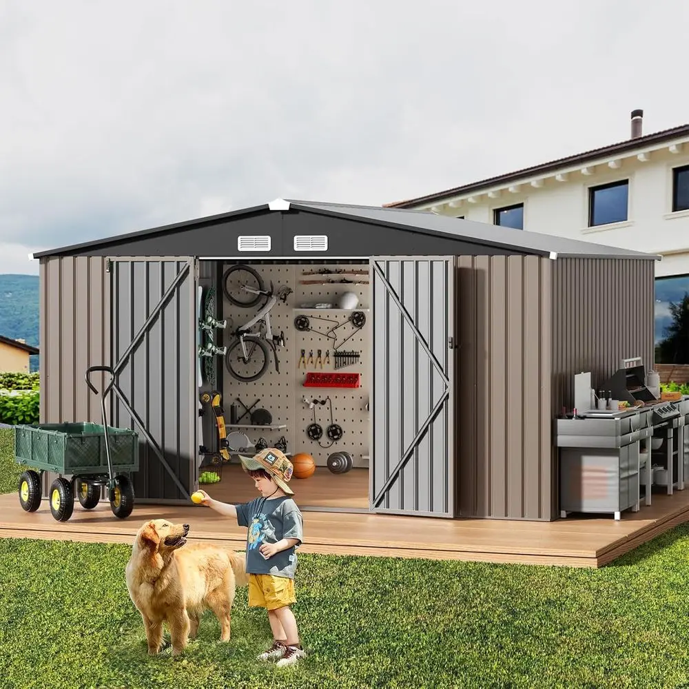 

Durable Metal Outdoor Shed - 10x12 Garden Storage for Patio, Tools, and Equipment