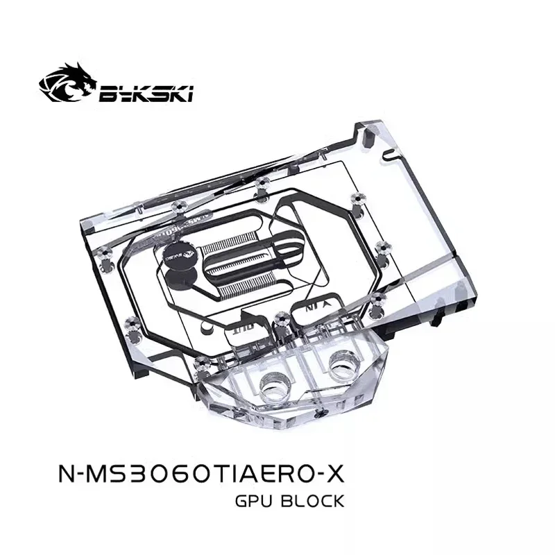 Bykski N-MS3060TIAERO-X 3060TI Water Block MSI 3060 Ti AERO ITX 8G OC VGA Watercooler 5V/12V RGB AURA SYNC + Backplate