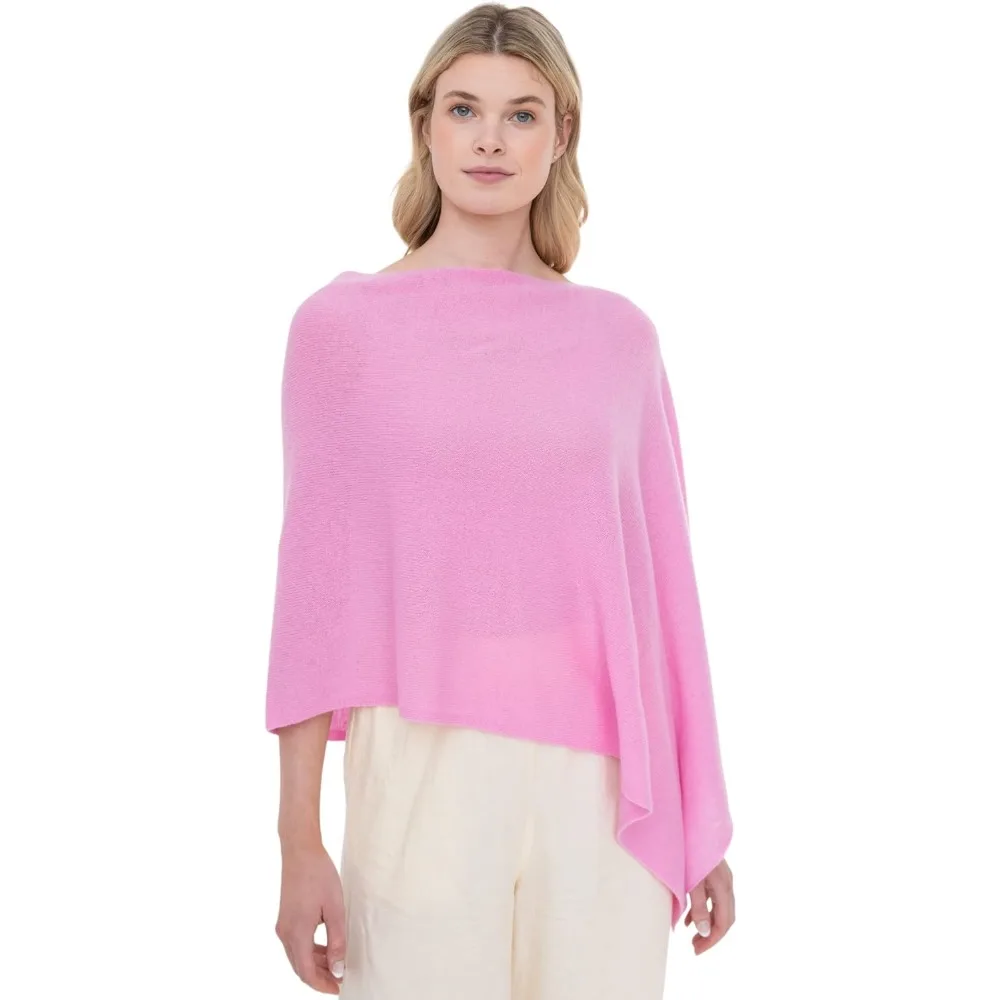 100% 캐시미어 랩 드레스 토퍼 판초 - 여성용 고급스러운 드레이프 캐시미어 커버업