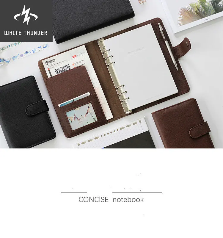 Deli Portable Notebook Loose-leaf Detachable Buckle Ring Thickening Filofax A5 Business Notebook Stationery Office A6 Workbook