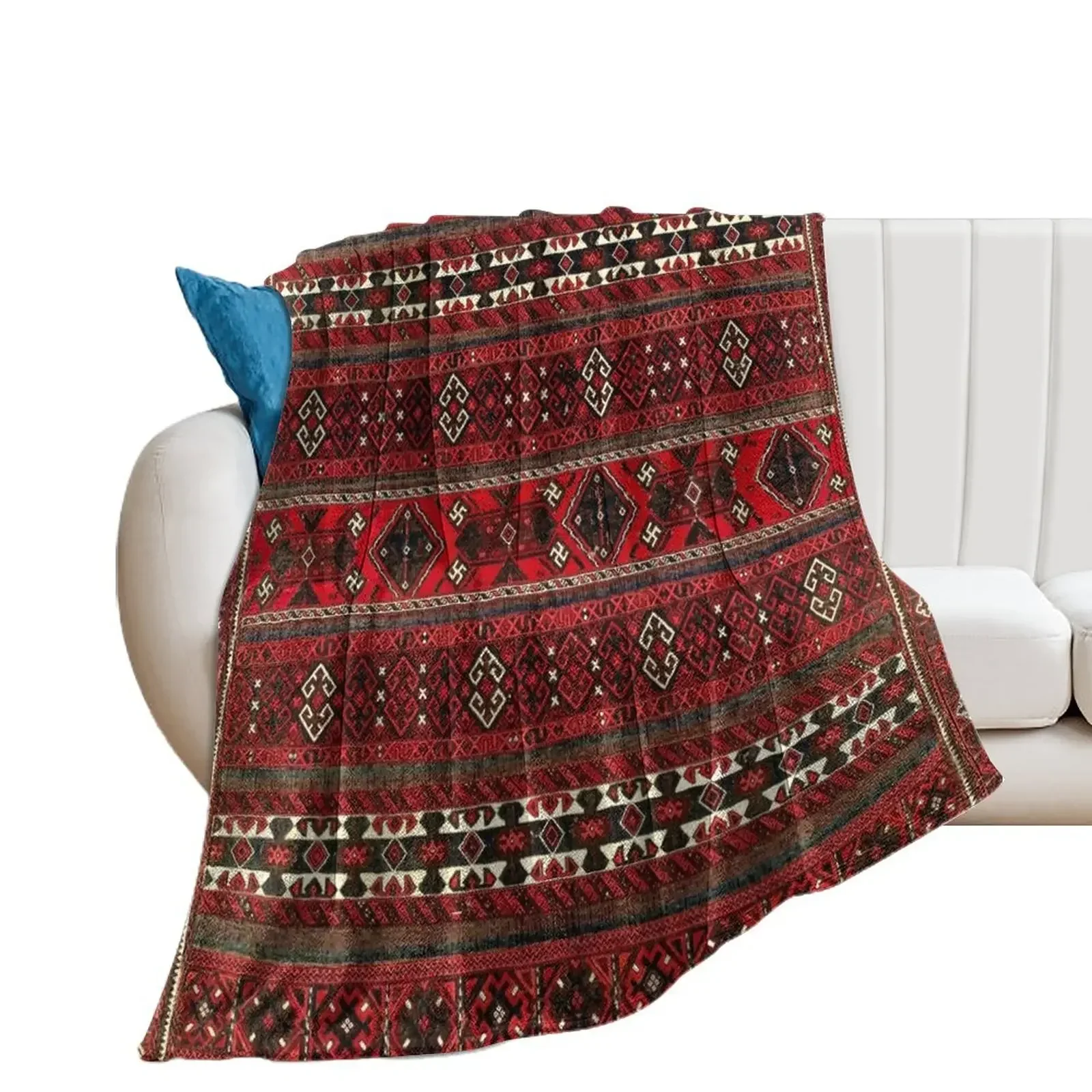 

Baluch FlatweaveAntique Afghanistan Rug Print Throw Blanket Camping Summer Beddings For Sofa Thin Blankets