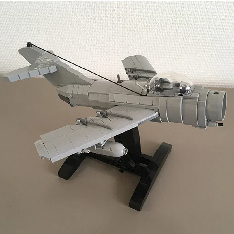 Bloques de construcción Moc modelo militar MiG-15 ladrillos técnicos de combate DIY montaje juguetes de construcción para niños regalos de vacaciones