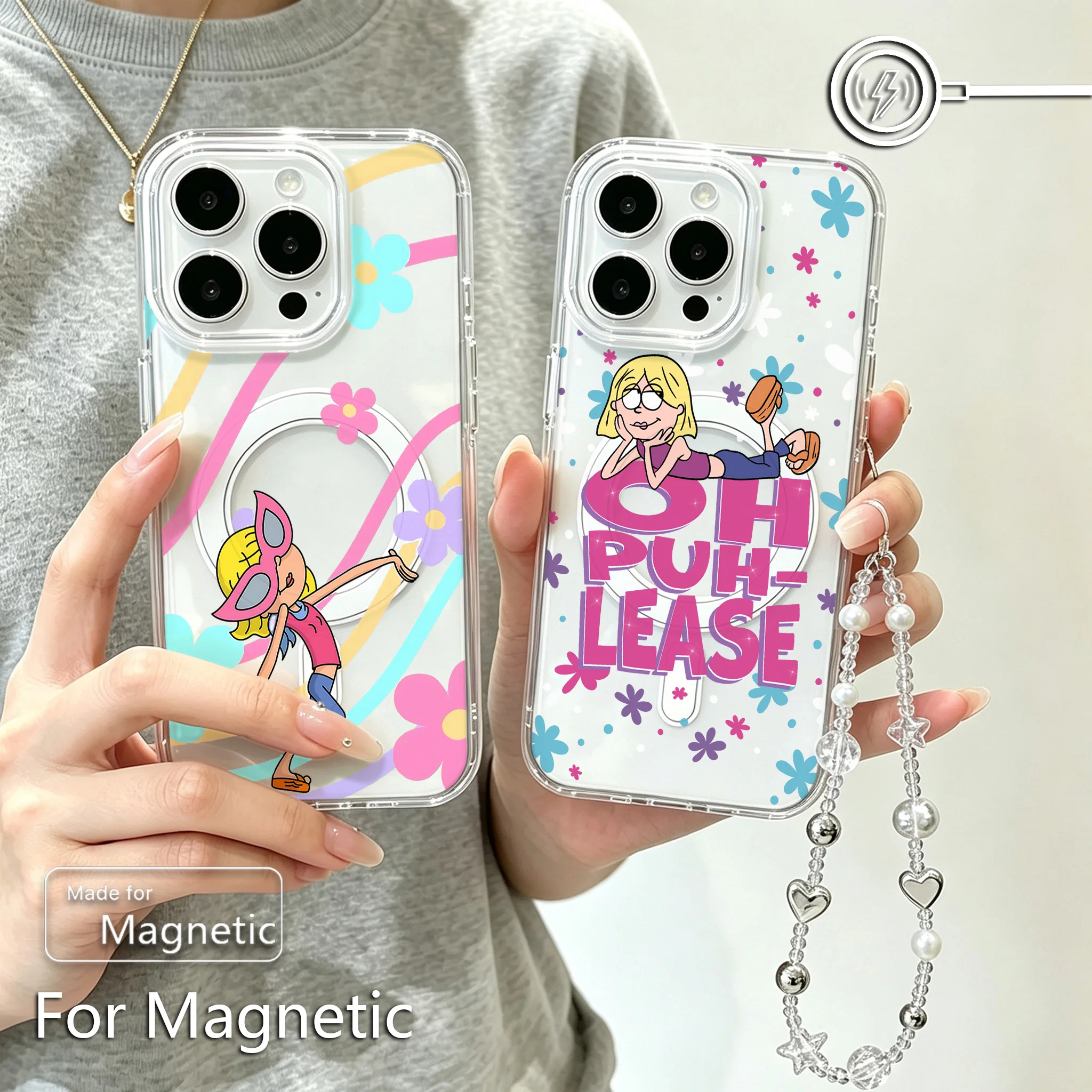 Cartoon Lizzie McGuire Magnetic Phone Case for Samsung Galaxy S25 S24 S23 S22 S21 S20 FE Edge Plus Ultra 5G Soft Clear TPU