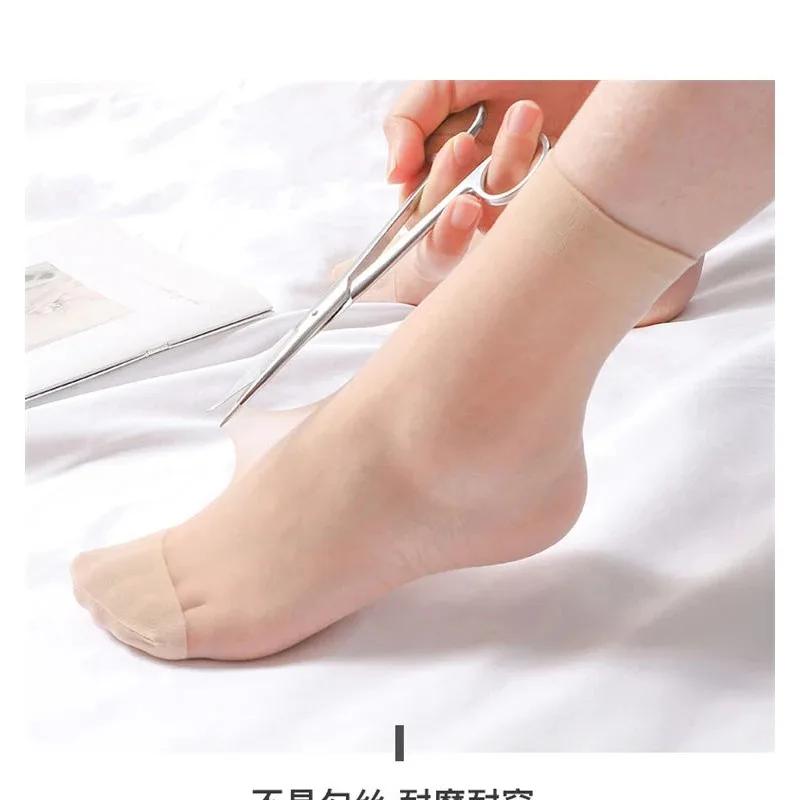 Hot Sale! High Quality Women Velvet Socks Pack Female Summer Thin Silk Transparent Sexy Ankle Nylon Socks Set image 3