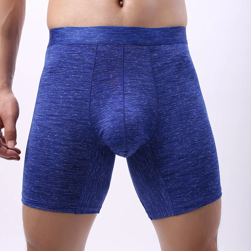 Men Boxershorts Pouch Bulge Underpants Male Five-Point Shorts Anti-Wear Long Legs Underwear Sports Boxers Calzoncillo Hombre