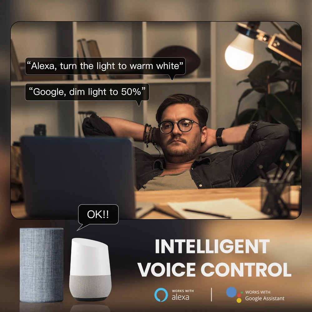 Lampadina Bluetooth Tuya lampada LED intelligente lampadina E27 luminosità regolabile colore compatibile con Alexa Google Home Assistant