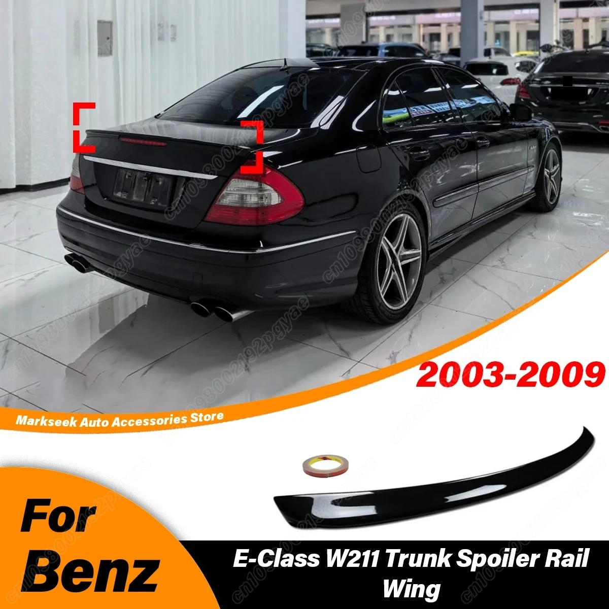 For Mercedes Benz E-Class W211 2003 2004 2005 2006 2007 2008 2009 Automobile Trunk Spoiler Wing Fixed Wind Wing Modification Kit