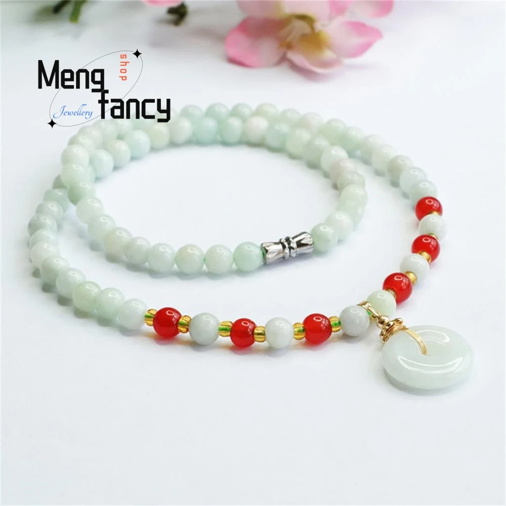 

Natural Jadeite Bracelet Agate Chalcedony Jade Peace Buckle Exquisite Elegant Simple High-grade Exquisite Luxury Fashion Jewelry