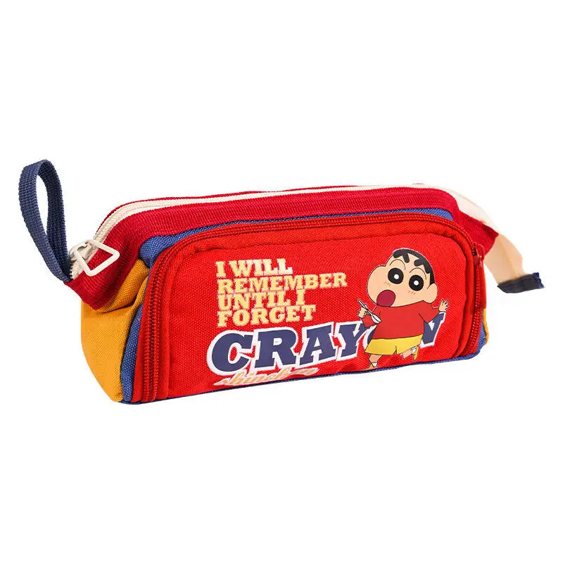 Genuine Cute Crayon Shinchan Pencil Case Ins High-Value Stationery Bag Student Learning Storage Pouch Pen Box Wholesale
