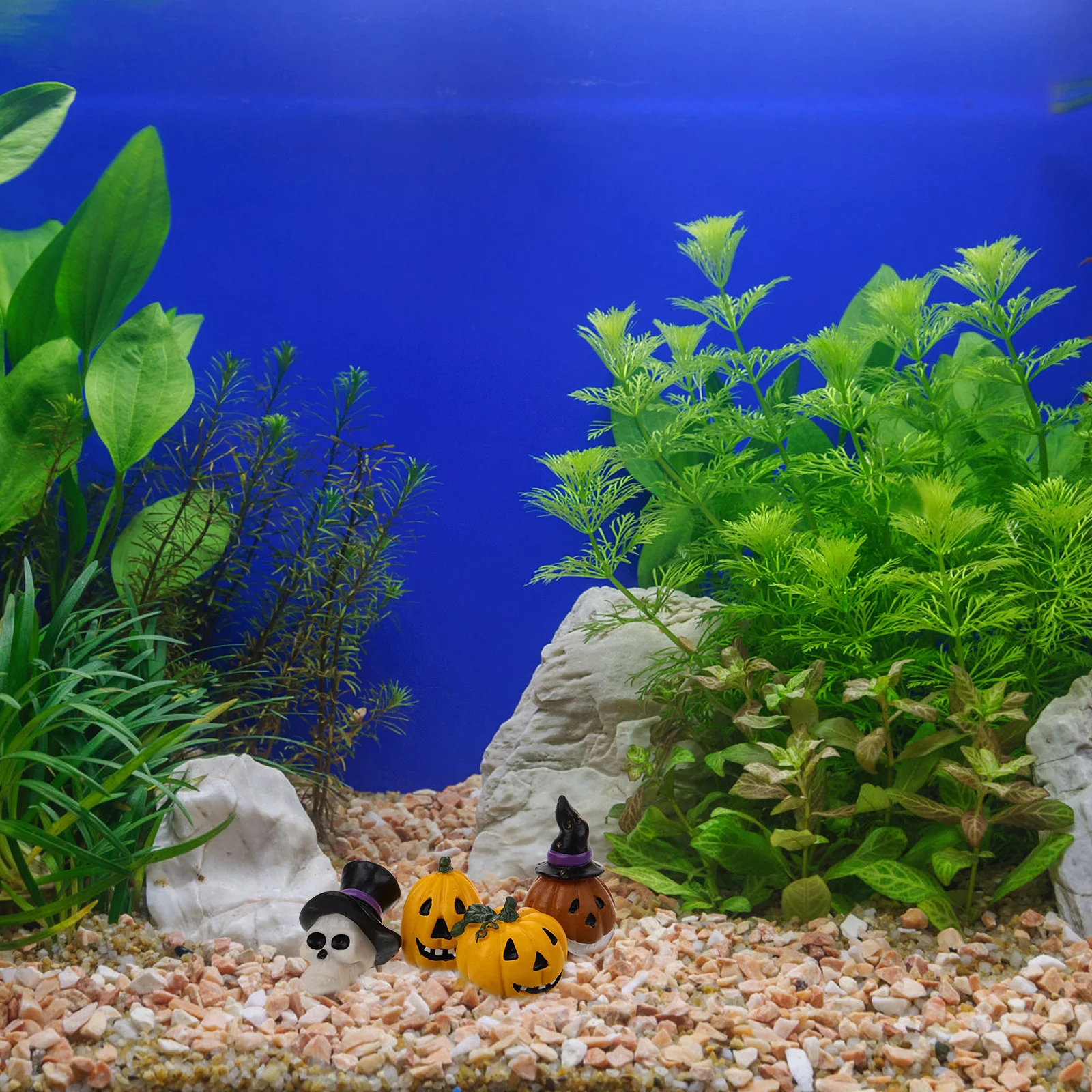 

4pcs Resin Pumpkin Miniatures Halloween Fish Tank Decor Aquarium Ornament Desktop Adornment Micro Landscape Props Party