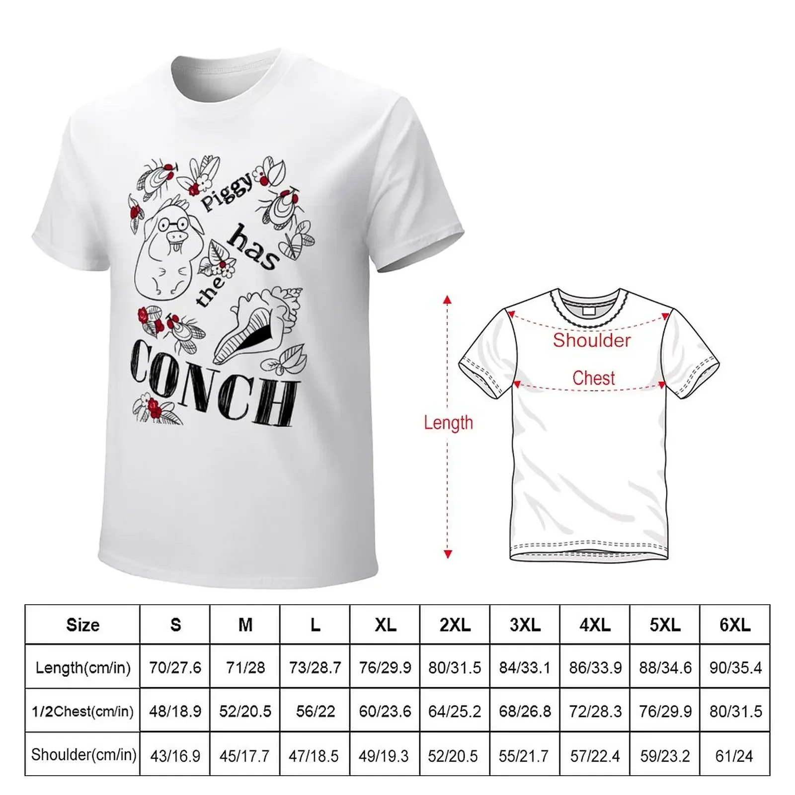 Piggy Has the CONCH T-Shirt plus size tops vintage mens t shirts pack shirts graphic tees blanks mens vintage t shirts