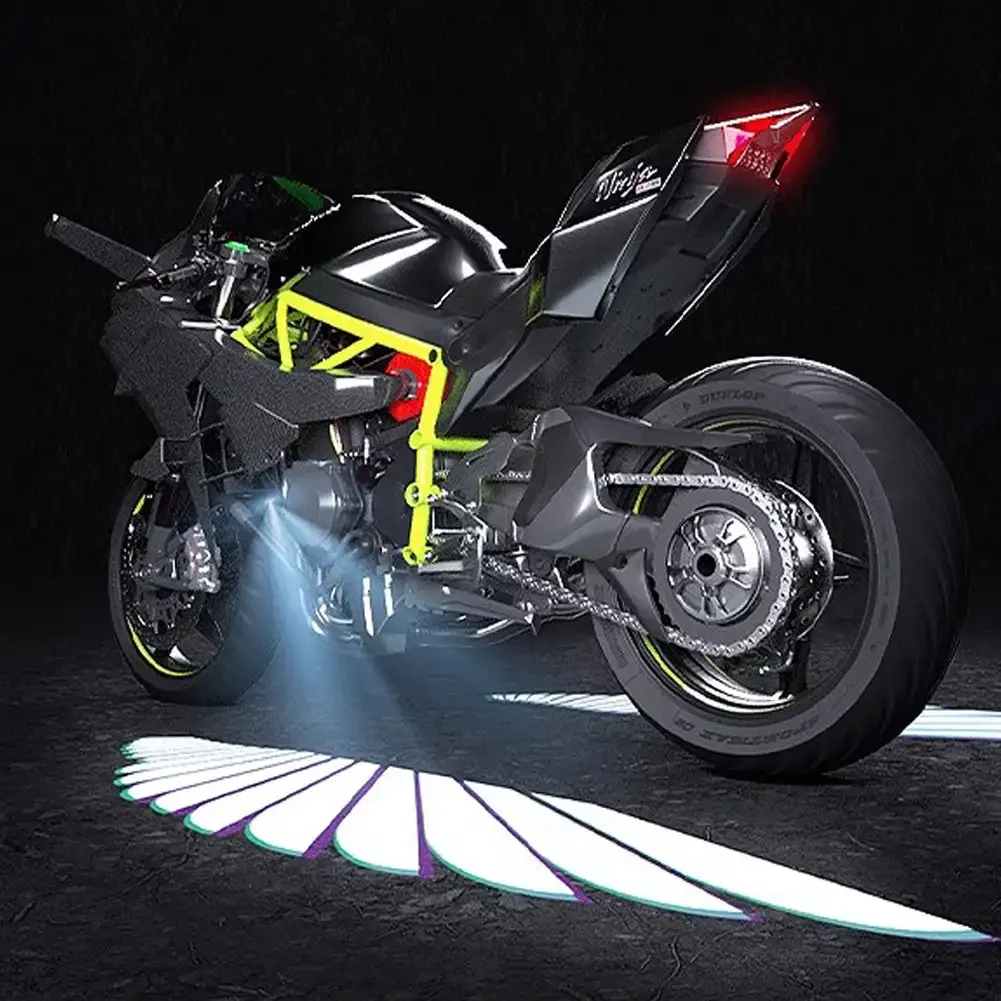 1 Pair Motorcycle LED Welcome Light Angel Wings Style Motorcycle Modification Parts Motorcycle LED Chassis Projection Light