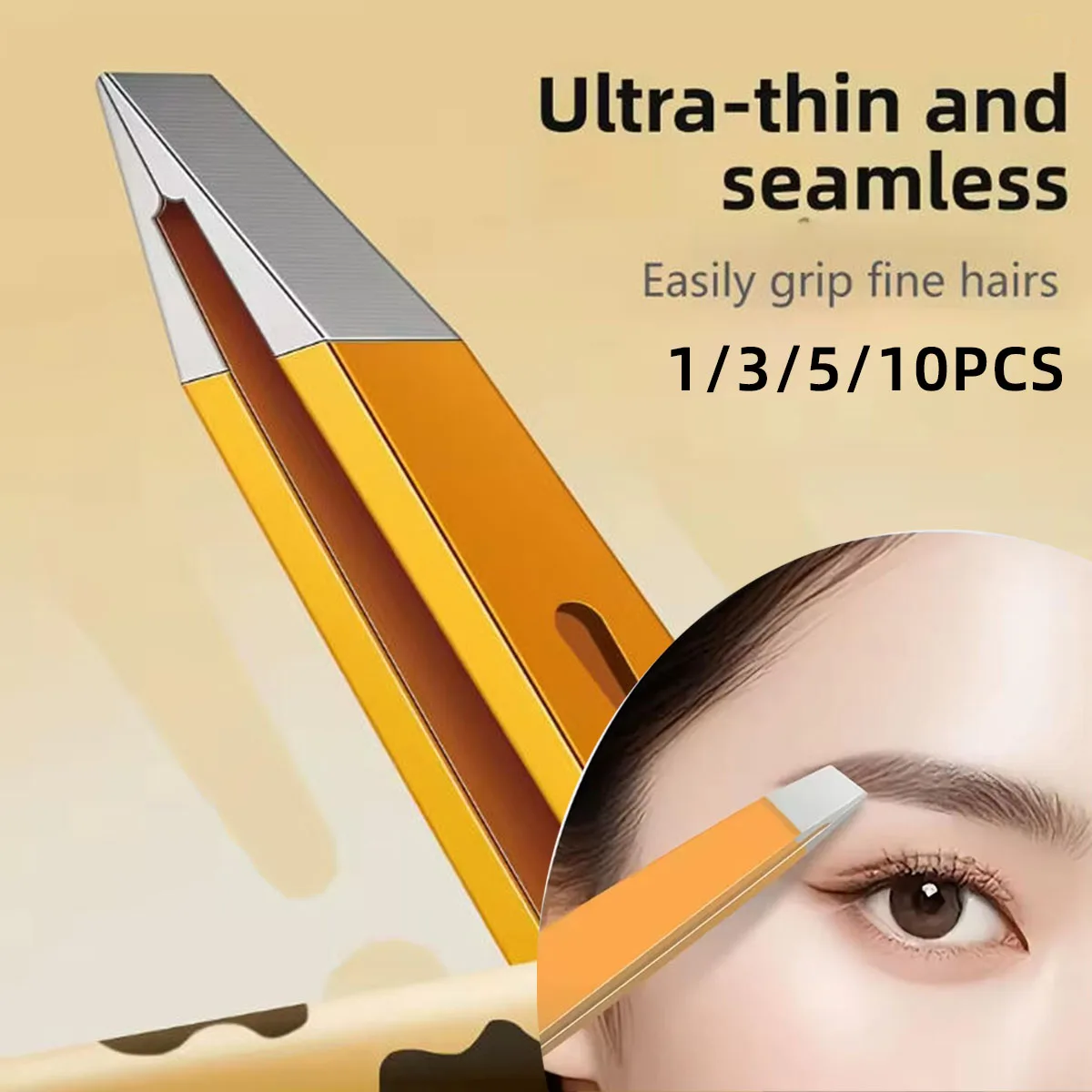 1/3/5/10PCS Professional Stainless Steel Tweezers With Slanted Eyebrows And Facial Clips Durable And Hypoallergenic Eyebrow Clip