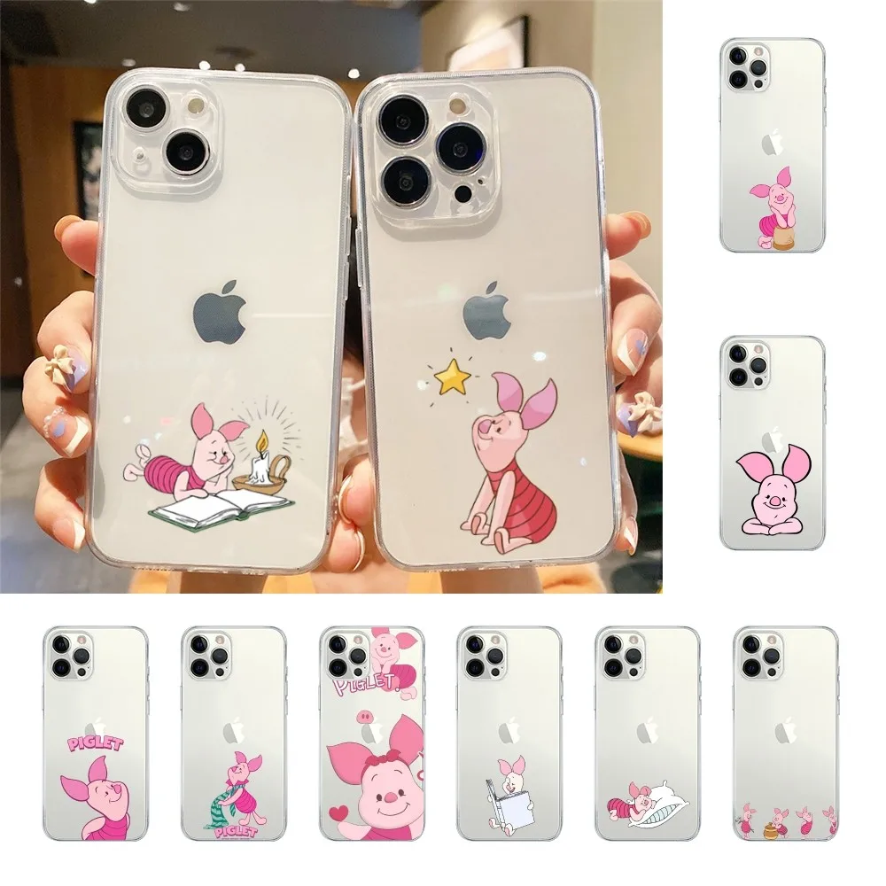 Cute P-piglet-t Pig W-winner Phone Case For Iphone 15 11 13 14 Pro Max 7 8 Plus X Xr Xs Max Se2020 12mini Transparent Cover